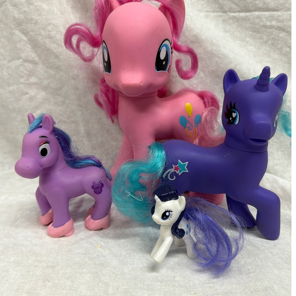 My Little Pony Figure Lot Hasbro Pinkie Pie Purple Unicorn 4pc Set